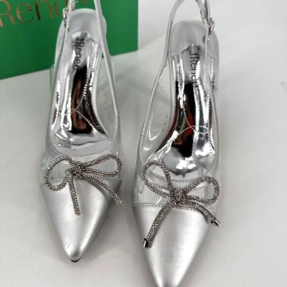 NWT J.Reneé Tadma Glass Slipper Rhinestone Pumps Heels Size 12W Cocktail Wedding - Picture 2 of 10
